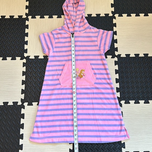 Disney striped princess Swim Cover Up Hooded size kids, medium Terry Cloth Beach - Picture 3 of 7